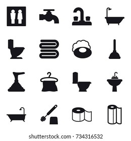 16 Vector Icon Set Wc Water Stock Vector (Royalty Free) 734316532 ...