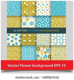 16 Vector Trendy Seamless Floral Pattern In EPS 10