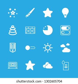 16 wallpaper icons with star and wall in this set