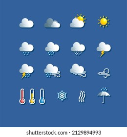 16 weather icon set modern simple gradation color