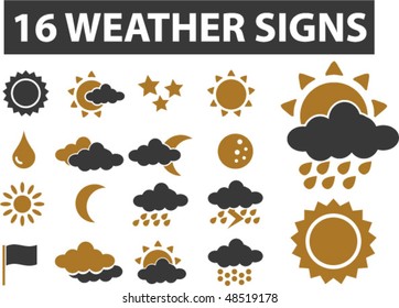 16 weather signs. vector