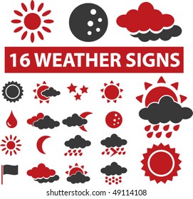 16 weather signs. vector