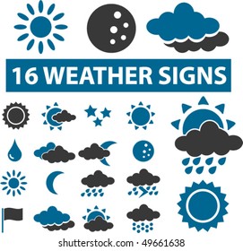 16 weather signs. vector