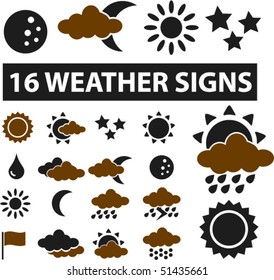 16 señales meteorológicas. vector