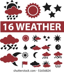16 weather signs. vector
