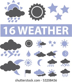 16 señales meteorológicas. vector