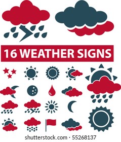16 weather signs. vector