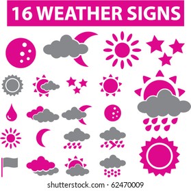 16 weather signs. vector