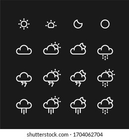 16 Conjunto de iconos vectores meteorológicos