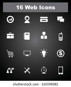 16 web icons. EPS-10.