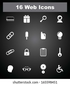 16 web icons. EPS-10.
