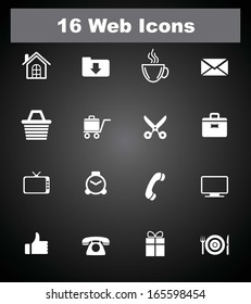 16 web icons. EPS-10.