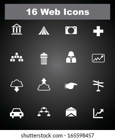 16 web icons. EPS-10.