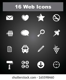 16 web icons. EPS-10.
