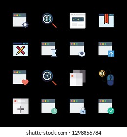 16 webpage icons with browser and browsers in this set