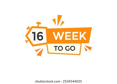 16 week to go, icon, stile, timer, countdown, clock, time,  background, template, 16 week to go countdown, sticker, left banner, business, sale, label button