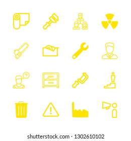 16 worker icons with garbage and operator in this set