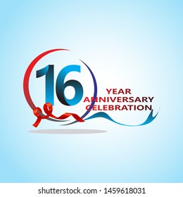 16 Year Anniversary celebration Vector Template Design Illustration