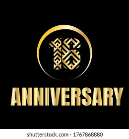 Celebración del aniversario de 16 años, diseño vectorial para celebraciones, tarjetas de invitación y tarjetas de felicitación