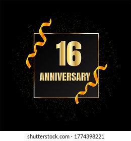 16 year anniversary celebration, vector design for celebrations, invitation cards and greeting cards