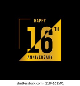 16 year anniversary design template. vector template illustration