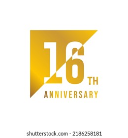 16 year anniversary design template. vector template illustration