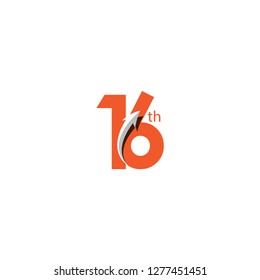 16 Year Anniversary Vector Template Design Illustration