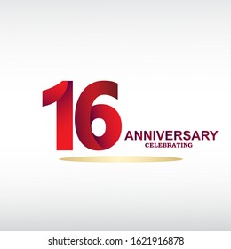 16 Year Anniversary Vector Template Design Illustration