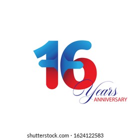 16 Year Anniversary Vector Template Design Illustration