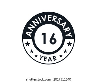 16 years anniversary badge vector design