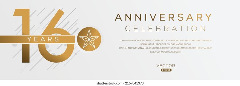 16 years anniversary celebration Design, Vector illustration.