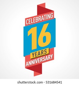 16 Years Anniversary Celebration Design.