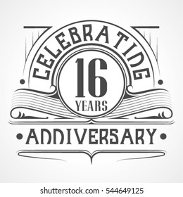 16 Years Anniversary Celebration Design.