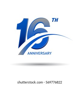 16 Years Anniversary Celebration Design.