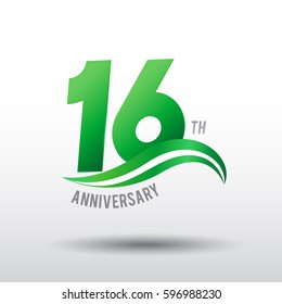 16 Years Anniversary Celebration Design logo