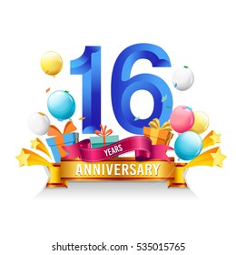 10 Years Anniversary Celebration Logo Birthday Stock Vector (Royalty ...
