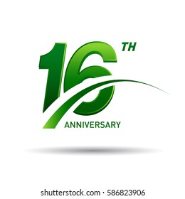 16 years anniversary. celebration logo design