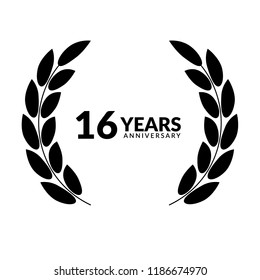 16 years anniversary celebration simple logo. 