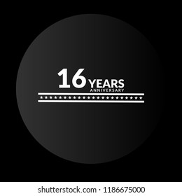 16 years anniversary celebration simple logo. 