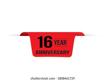 16 Years Anniversary Celebration Vector Template Design Illustration