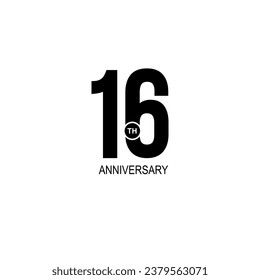 16 Years anniversary celebration vector template design illustration