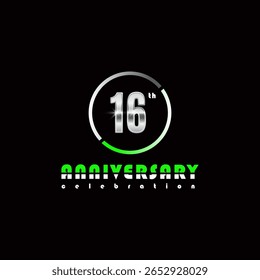 16 anos aniversário celebração modelo vetor ilustração design