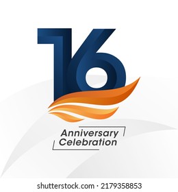 16 years anniversary design template. vector template illustration