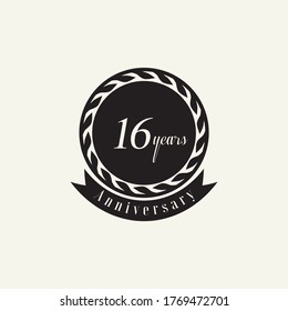 16 Years Anniversary logo design Set Vector Template Design Illustration