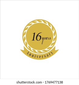 16 Years Anniversary logo design Set Vector Template Design Illustration