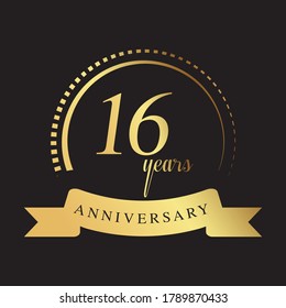 16 Years of Anniversary logo design Set Vector Template Design Illustration