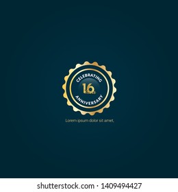 16 years anniversary logo.celebrating 16 years, anniversary logo