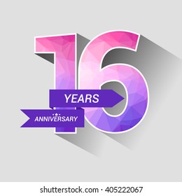 16 Years Anniversary with Low Poly Design