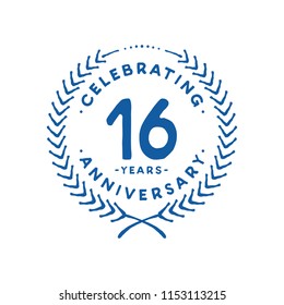 16 years design template. 16th vector and illustration.