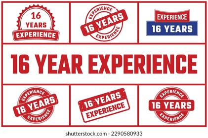 16 Years Experience Rubber Stamp Set